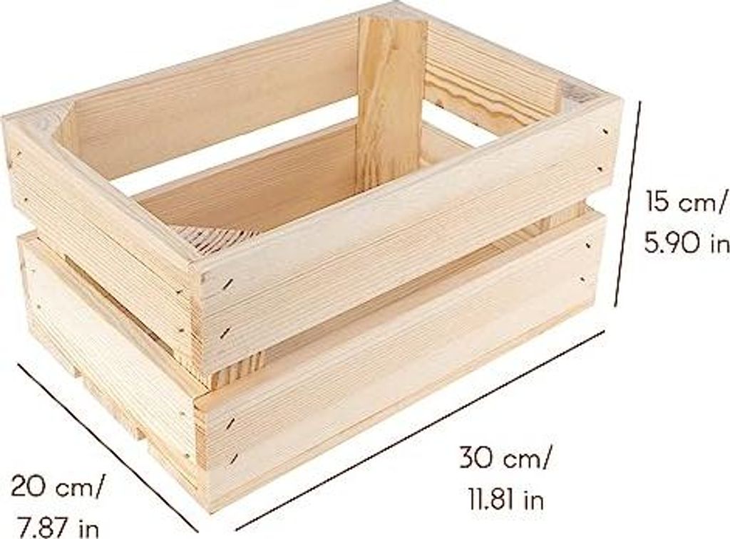 Creative Deco Set 3 x Cassetta in Legno Naturale | 30 x 20 Immagine del prodotto 