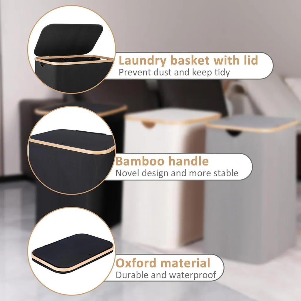 Panier à linge 2 compartiments 150L avec sacs amovibles et couvercle
