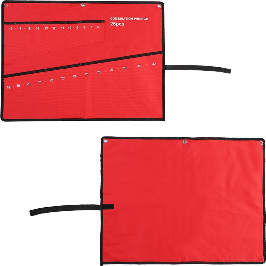 Multi Pocket Roll Up Tools Storage Bag Spanner Plier Wrench Holder Canvas Organizer(25 Pockets)