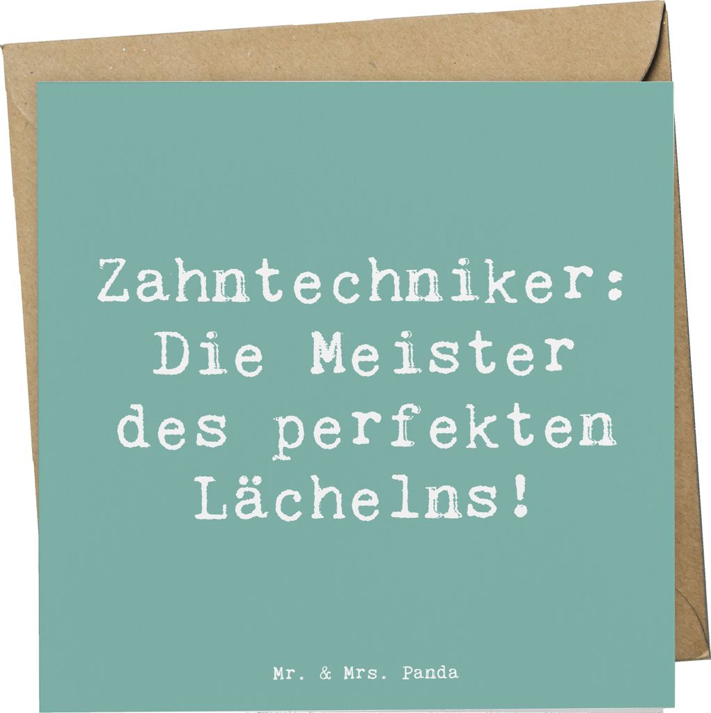 Mr. & Mrs. Panda Grußkarte Spruch Zahntechniker Lächeln - Meeresbrise - Geschenk, Beruf, Zahntechnikerhandwerk, Klappkarte, doppelkarte, kreative...