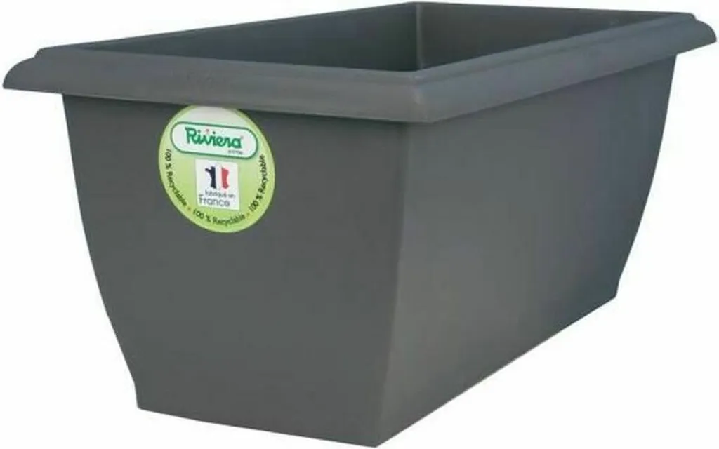 Jardinière rectangulaire Riviera Evolution 80 cm en plastique gris