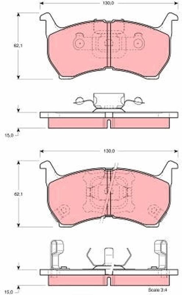 TRW Bremsbeläge Satz Vorne für MAZDA 626 III (GD) GDB1036
