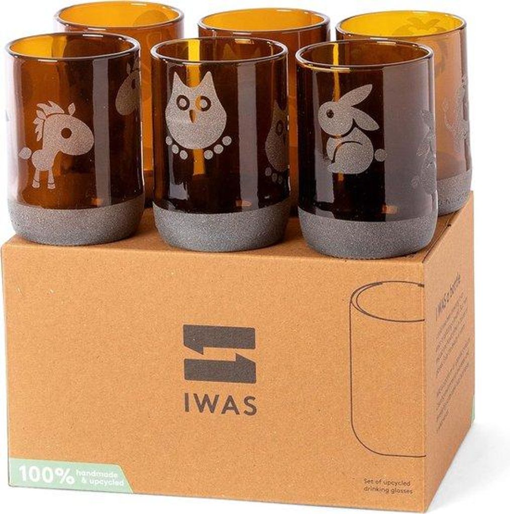 Nachhaltige Trinkgläser-Set für Kinder, 300ml, 6-teilig, wiederverwendbar
