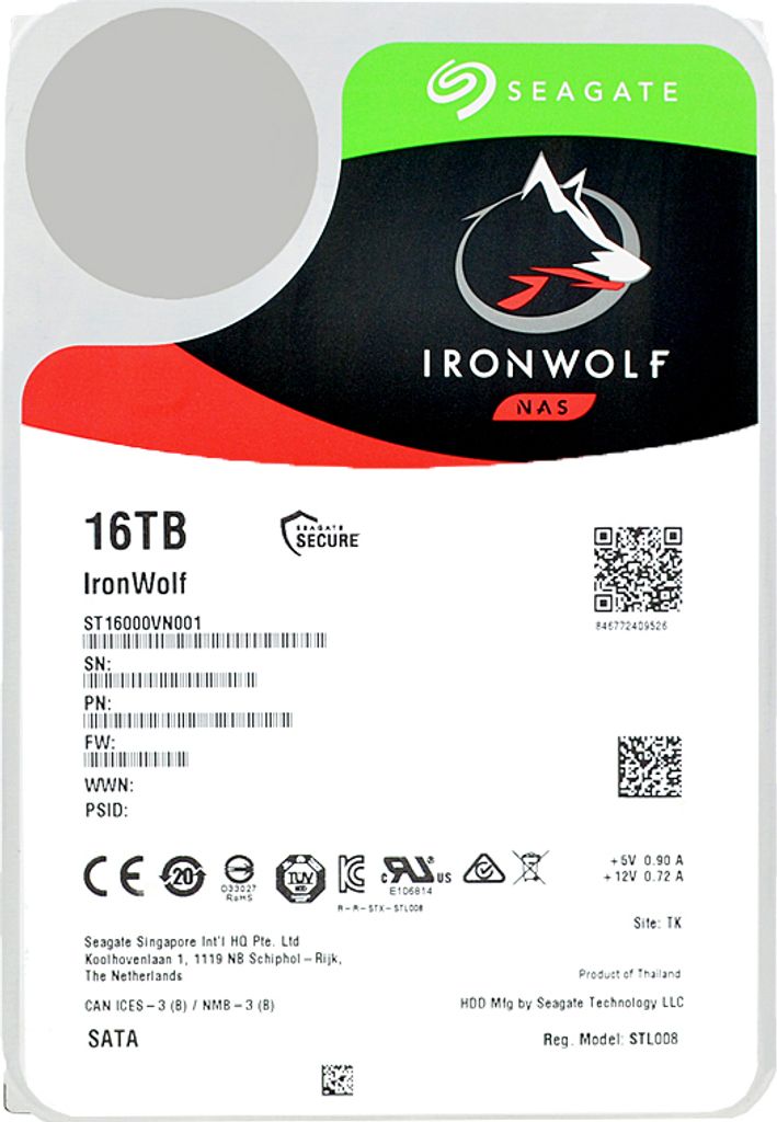 Seagate IronWolf ST16000VN001, 16 TB, 7200 RPM, 256 MB, Produktbild 