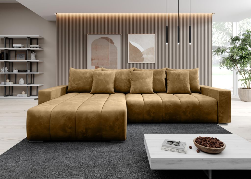 FurMeb24 ECKSOFA NAVO mit Schlaffunktion und bettkasten 278 Produktbild 