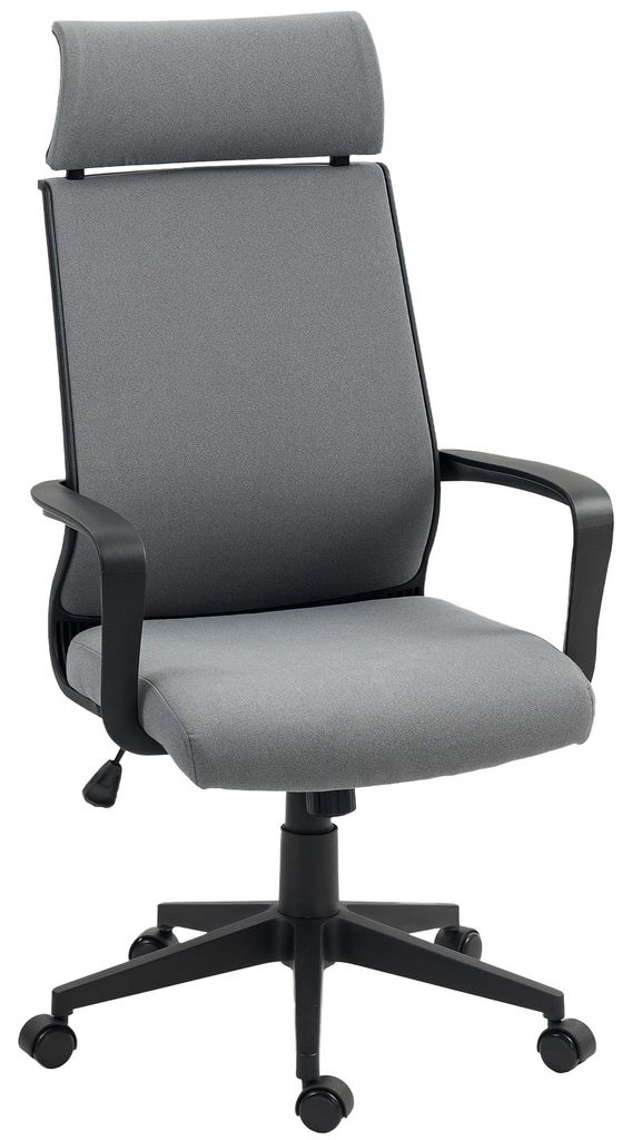 HOMCOM Bürostuhl, Ergonomischer Schreibtischstuhl mit Armlehne, Kopfstütze