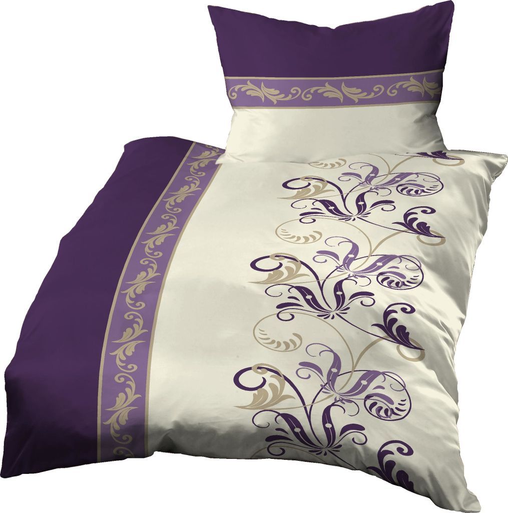 Gerald Wittmann Bettwäsche 140x200 + 70x90 cm, Baumwolle Waffel-Piqué, 31105, Lila