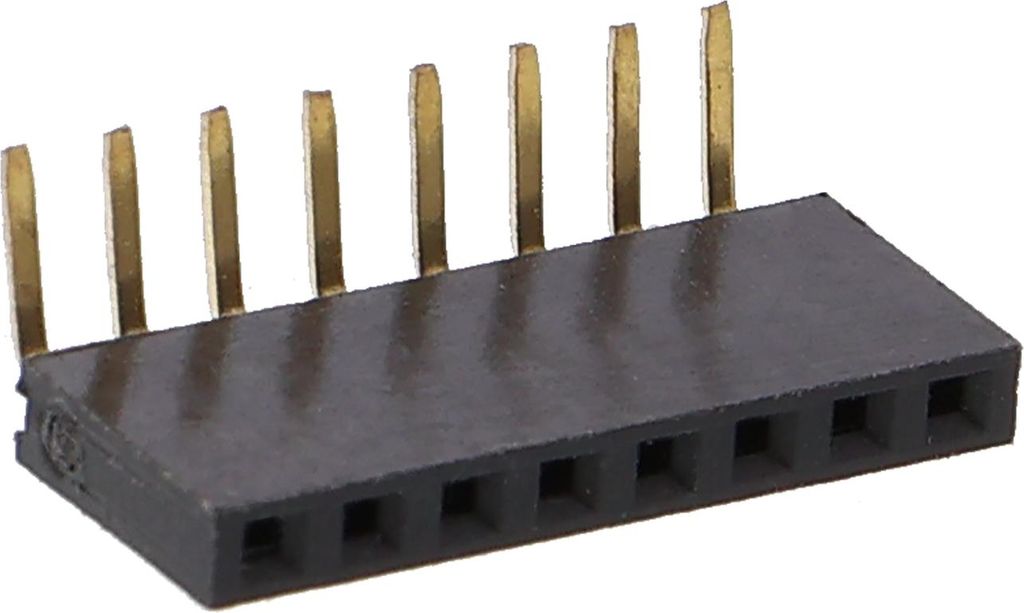 Buchsenleiste 2.54mm, gebogen, 1-reihig, 5,55mm : 8-polig Ausführung: 8-polig