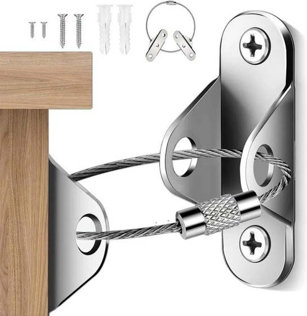 Fixation murale meuble acier et nylon - Pack de 10 attaches renforcées