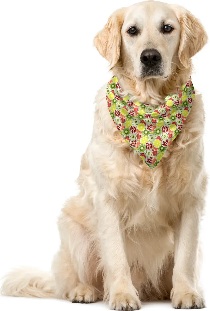Bandana per Cani ABAKUHAUS Frutta 40x40 cm - Accessorio Colorato Lavabile