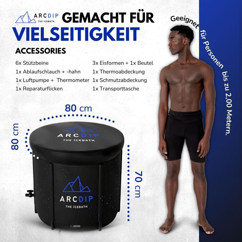 ArcDip Eisbad Eisfass Badefass Cold Plunge zum Eisbaden 70 Produktbild 5