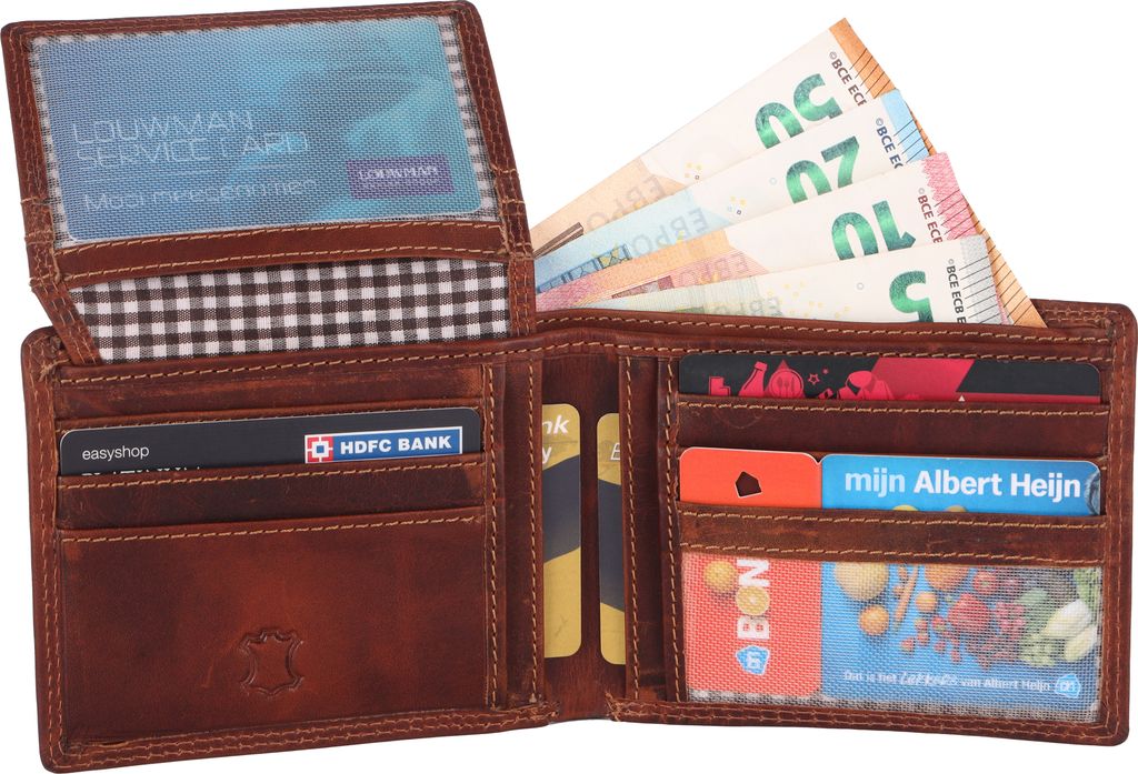 Geldbörse Herren Portemonnaie Echt Leder Börse Querformat Geldbeutel RFID MANZA