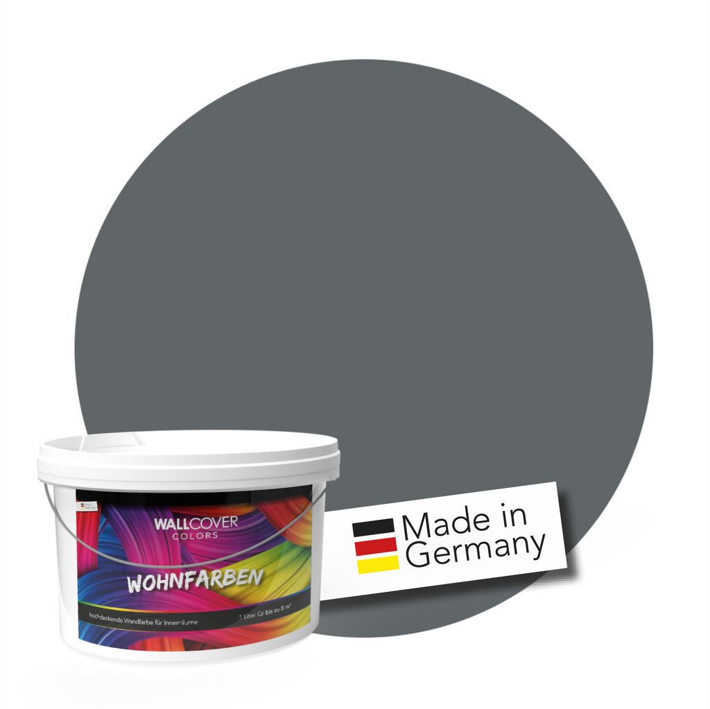 WALLCOVER Wandfarbe Grau Hochdeckend Klasse 1 Matt 1L für 8 Produktbild 