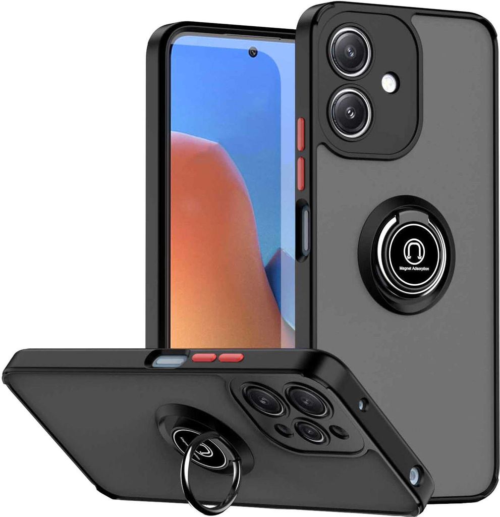 Für Motorola Moto G14 TPU / PC Design Ring Magnet Cover Handy Tasche Hülle Schutz Etuis Neu