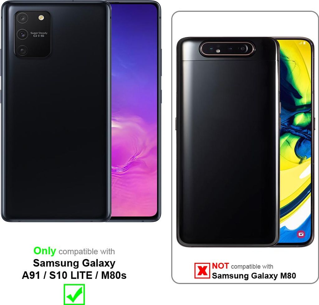 Cadorabo Hülle für Samsung Galaxy A91 / S10 LITE / M80s Schutz Hülle in Grau Schutzhülle Handy Hülle Etui Case Blumen