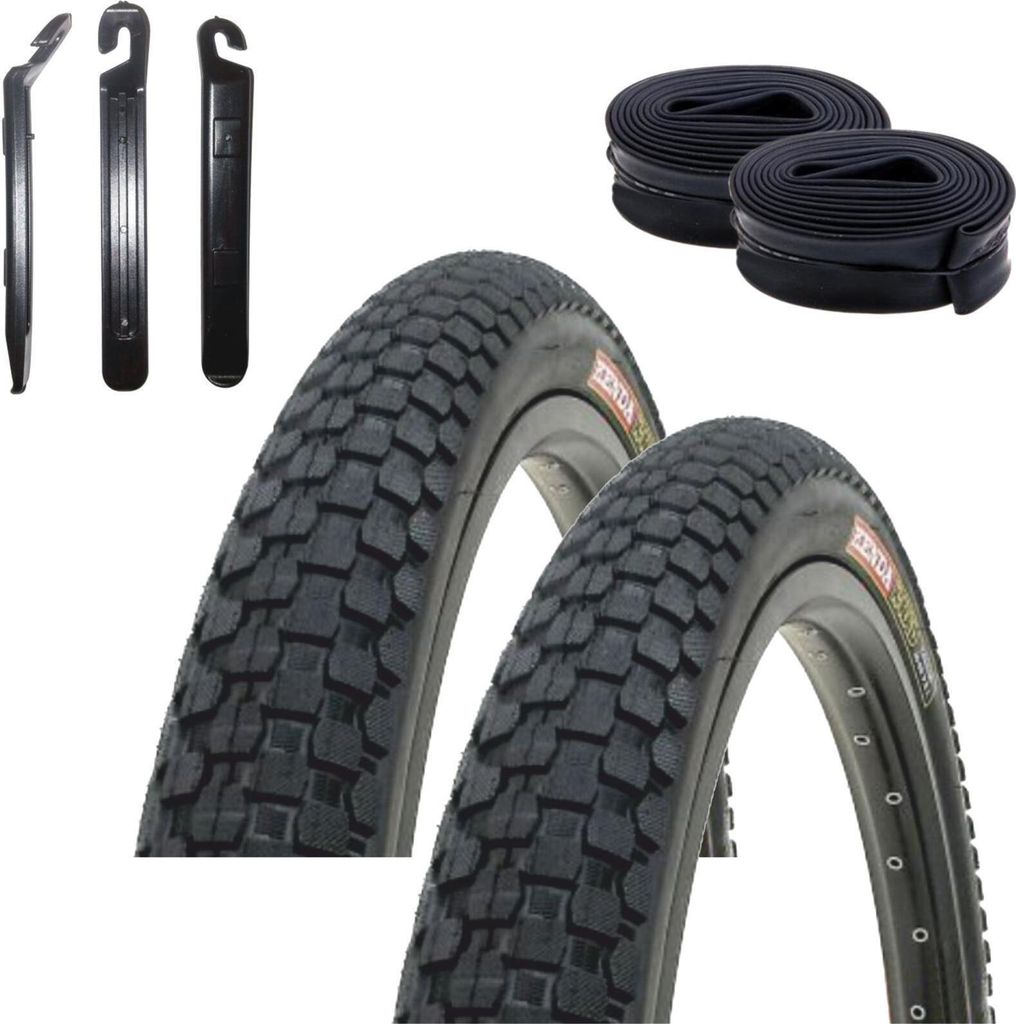 2 x Kenda K-Rad K-905 24" Fahrradreifen Fahrradmantel Schwarz 58-507 (24 x 2.30) + 2 Schläuche DV inkl. 3 Reifenheber