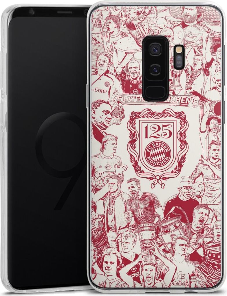 DeinDesign Handyhülle für Samsung Galaxy S9 Plus Duos Silikon Hülle Case Smartphone Schutzhülle FC Bayern München Offizielles Lizenzprodukt FC...