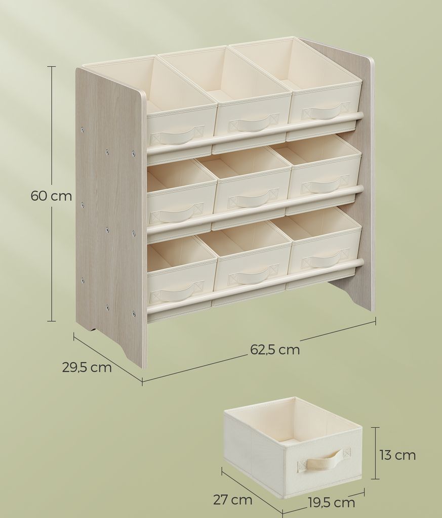 SONGMICS Kinderregal, Spielzeugregal, 9 Aufbewahrungsboxen Produktbild 3