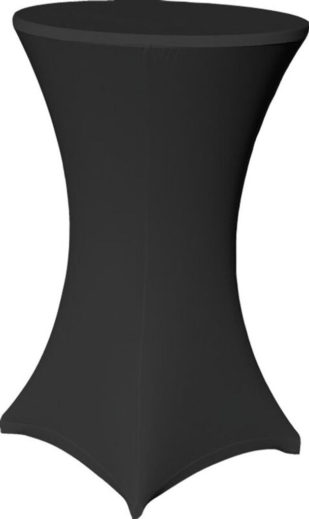 Stehtisch Husse Schwarz Ø 80 cm mit Fußlaschen Stretch Produktbild 1