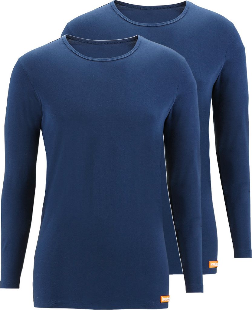 Bruno Banani 2er Pack WARM UP Unterhemd / Shirt Langarm Longshirt für jeden Anlass, Angenehmer Tragekomfort, Mit klassischem Rundhalsausschnitt