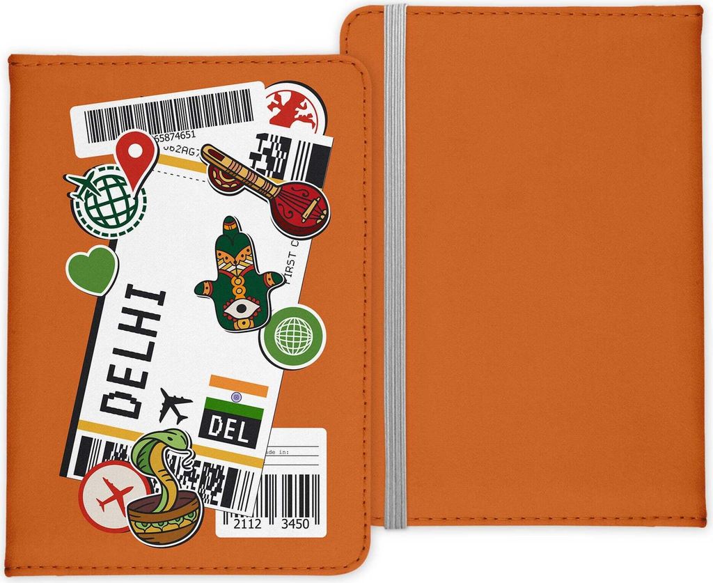 22Feels Delhi Souvenir Reisepasshülle Organizer Reisen Gadgets Indien Asien Urlaub Kunst-Leder Etui Cover Frauen Männer Kinder