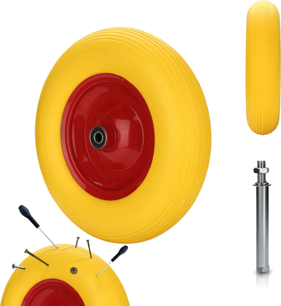 Pneumatico Carriola Giallo Pieno Clanmacy 4.80/4.00-8 Antiforatura