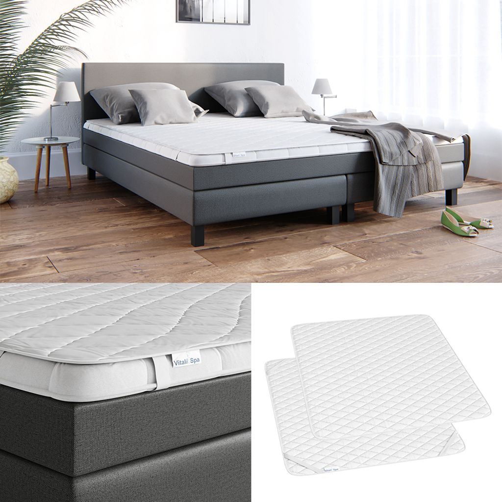 Vitalispa Matratzenschoner , 180 x 200 cm Versteppung, Weiß Produktbild 2
