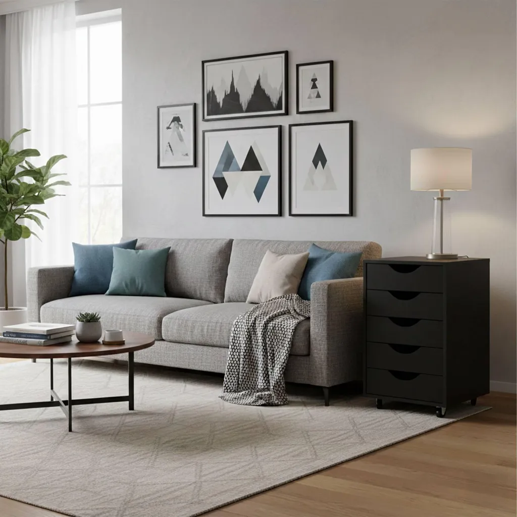 Solution gain de place : armoire mobile 5 tiroirs pour bureau encombré