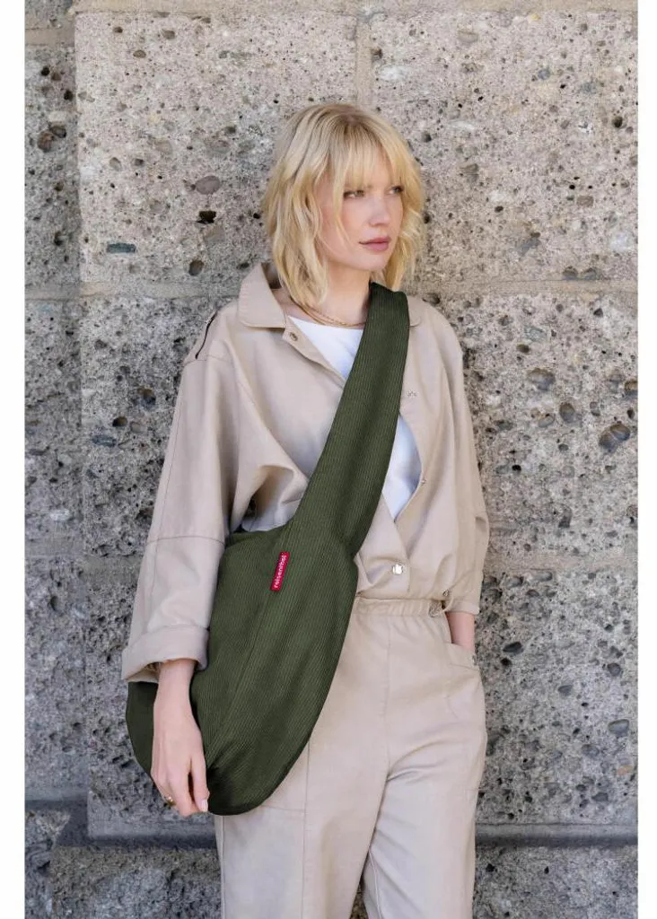 Sac Moonbag Cord Dark Matcha reisenthel : Velours robuste vert sapin - 8