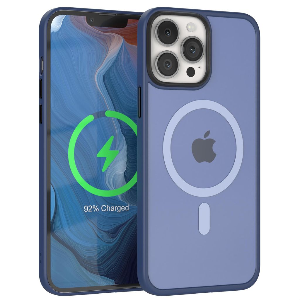 EAZY CASE - Outdoor Case mit MagSafe Funktion kompatibel mit Apple iPhone 13 Pro Max, induktives Laden, stoßfest, Silikonhülle mit Kameraschutz i...