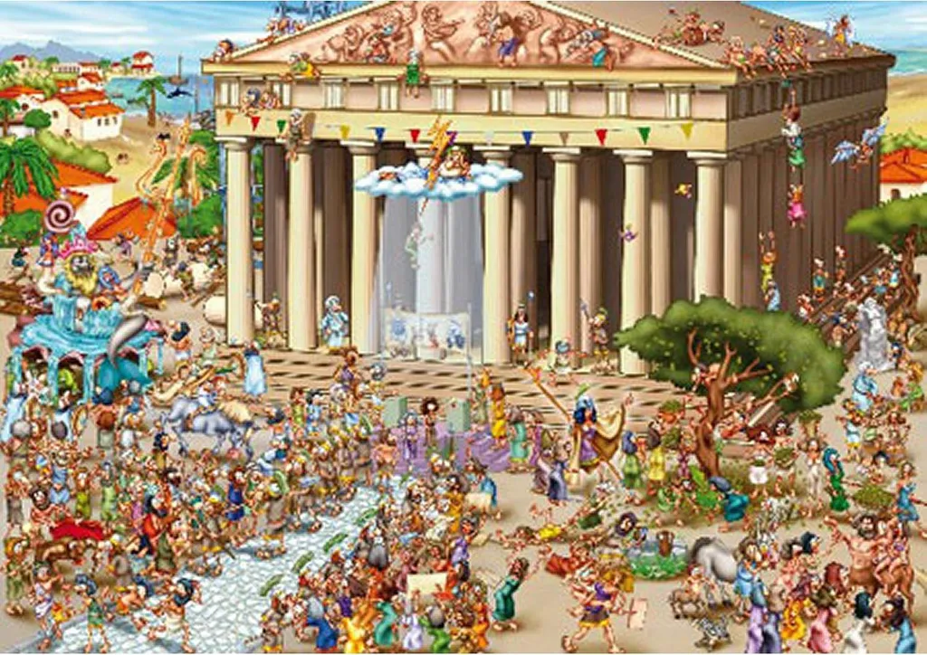 Puzzle D-Toys Grèce 1000 pièces - Casse-tête Acropolis Cartoon Fun