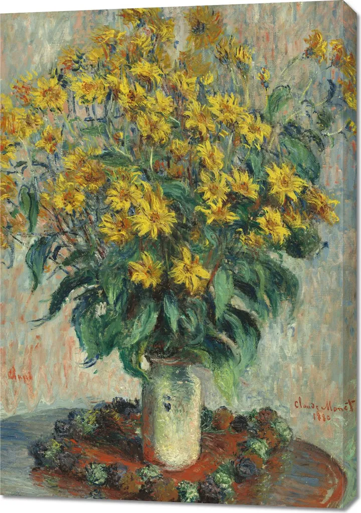 Cadre Monet Fleurs de topinambour 70x100 cm pour grand salon