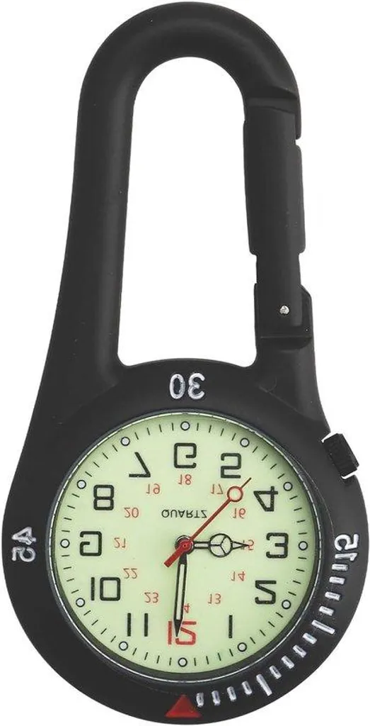 Montre infirmière en bronze à mousqueton pour blouse médicale 30mm