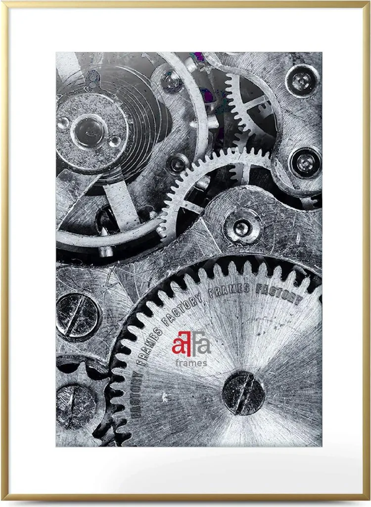 Cadre Mural de Décoration 62x93 en Aluminium Doré pour Affiche et Poster