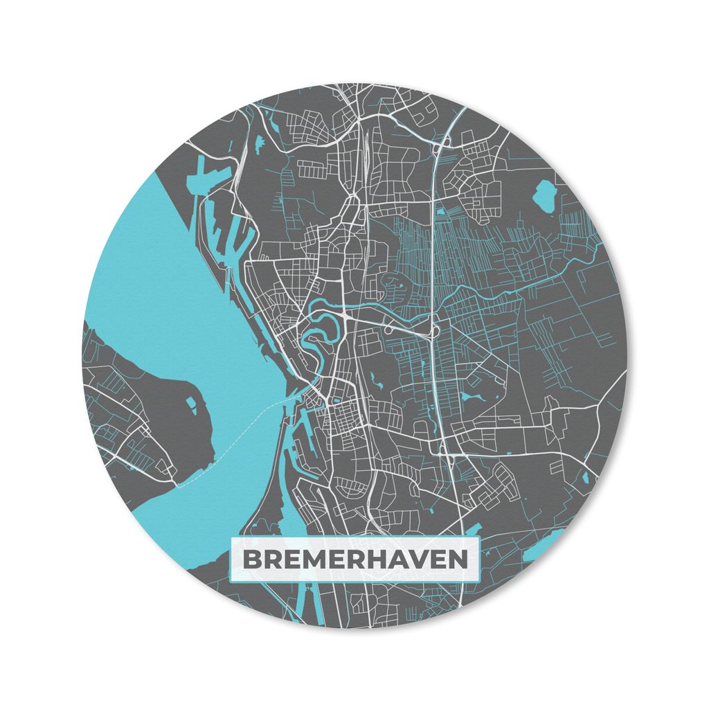 MuchoWow Mauspad Mousepad Stadtplan - Bremerhaven - Deutschland - Karte 40x40 cm - Mousepads - Maus Mat - Pad - Mausunterlage - Schreibtisch Acce...