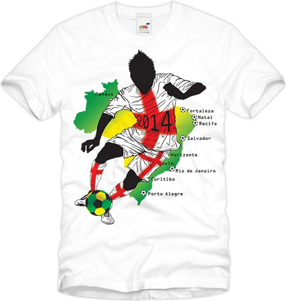 style3 WM Brasilien England Herren T-Shirt in verschiedenen Farben S-3XL
