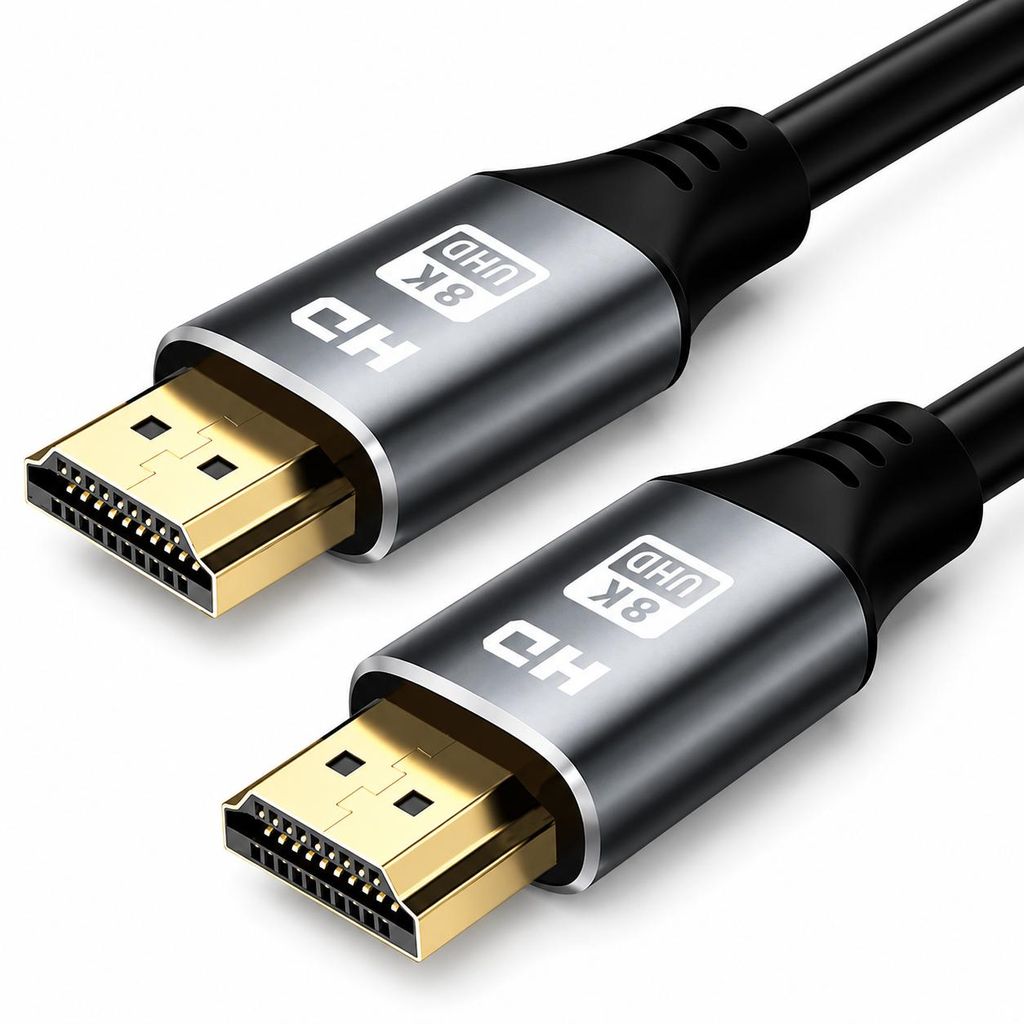HDMI 2.1 Kabel 8K@60Hz (Ultra HD) 48Gbps (HDR/eARC/VRR/QMS) Produktbild  KI-generiertes Bild
