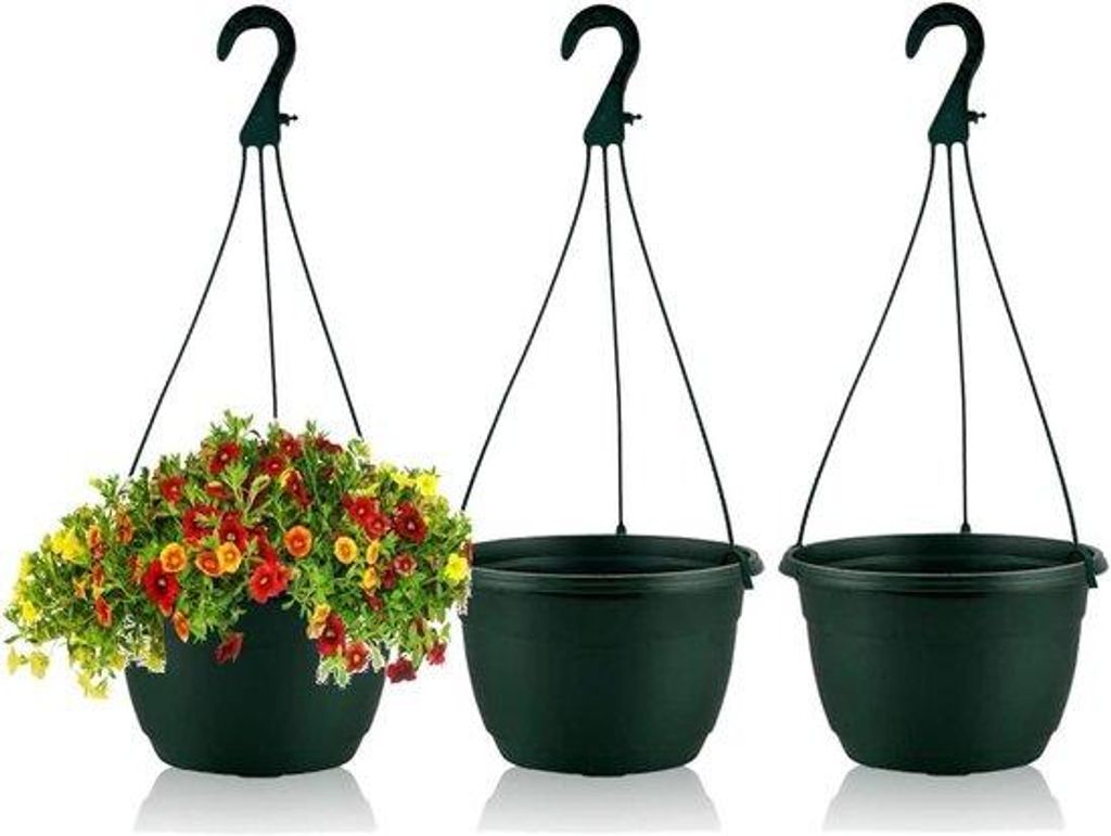 Kommerzielle Pflanzerset 3 Stück 20cm Frostbeständig Kunststoff Pflanzgefäße Außen Indoor.