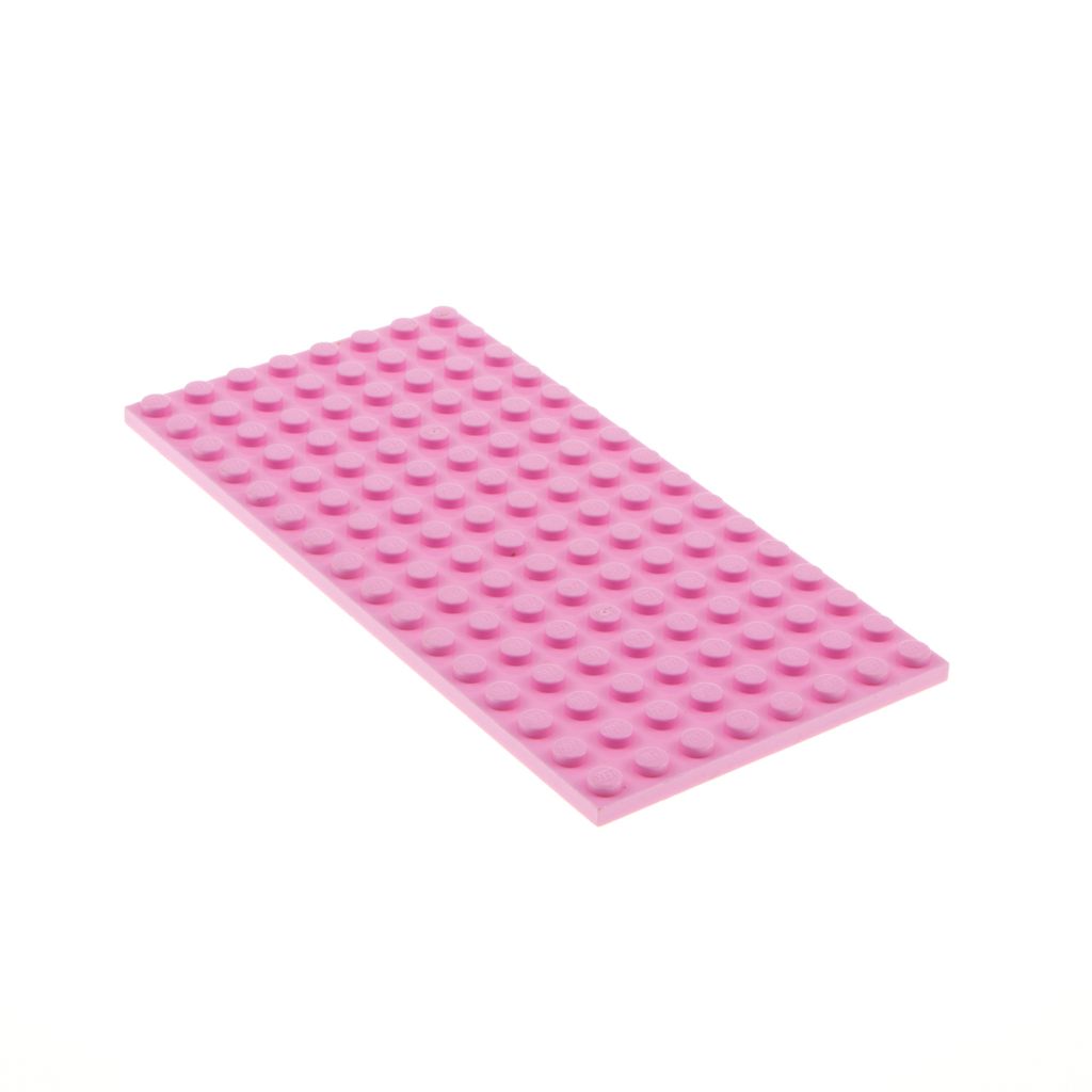 1x Lego Bau Platte 8x16 beidseitig bebaubar hell pink rosa Produktbild 