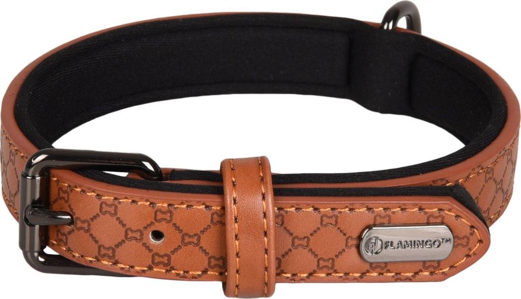Flamingo Halsband Patti braun, Maße: 31-39 cm / 20 mm