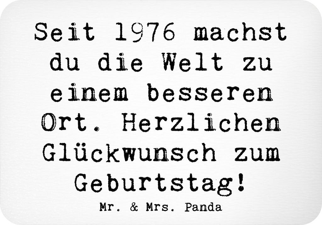 Mr. & Mrs. Panda magnet Spruch 1976 Geburtstag - Weiß - Geschenk, Kühlschrankmagnet, whiteboardmagnet, sprüche, haftmagnet, machst du die Welt z...