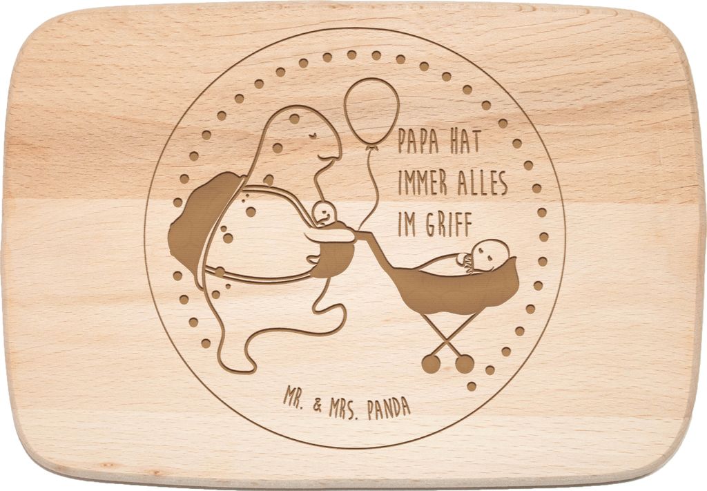 Mr. & Mrs. Panda Holzbrett Schildkröte Papa - Transparent - Geschenk, Muttertag, Vatertag, Frühstücksbrett, Weihnachten, Liebe, massivholzbrett,...