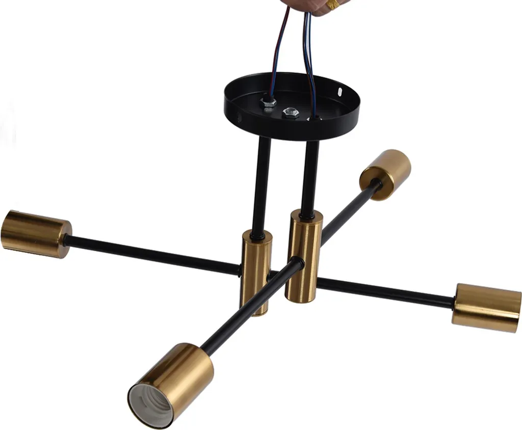 Plafonnier 4 spots orientables en métal noir pour cuisine et bureau