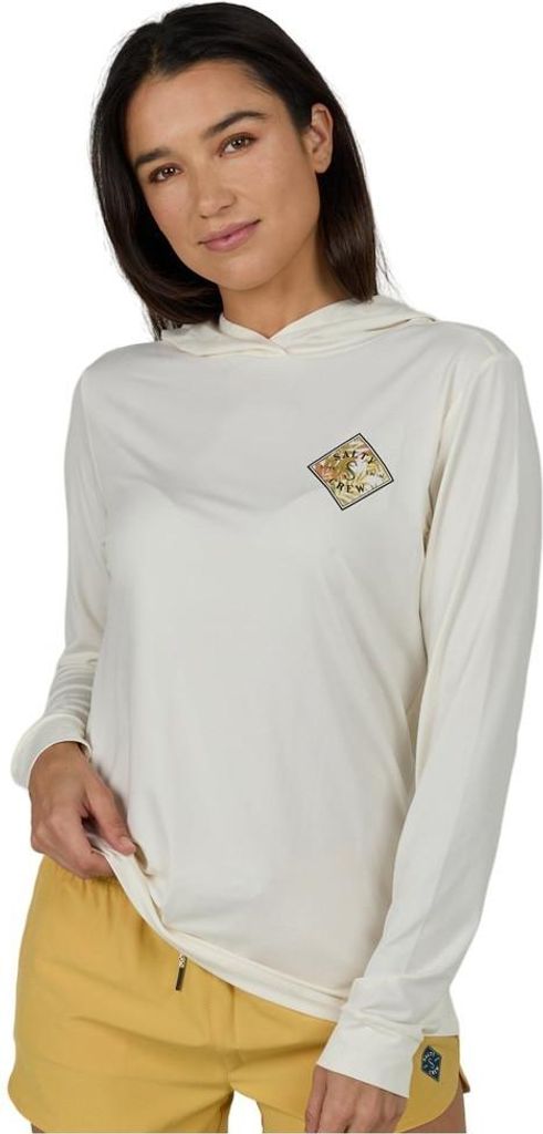 Salty Crew Tippet Fill Hood Damen-rashguard Mit Langen Ärmeln Weiß L Weiß L