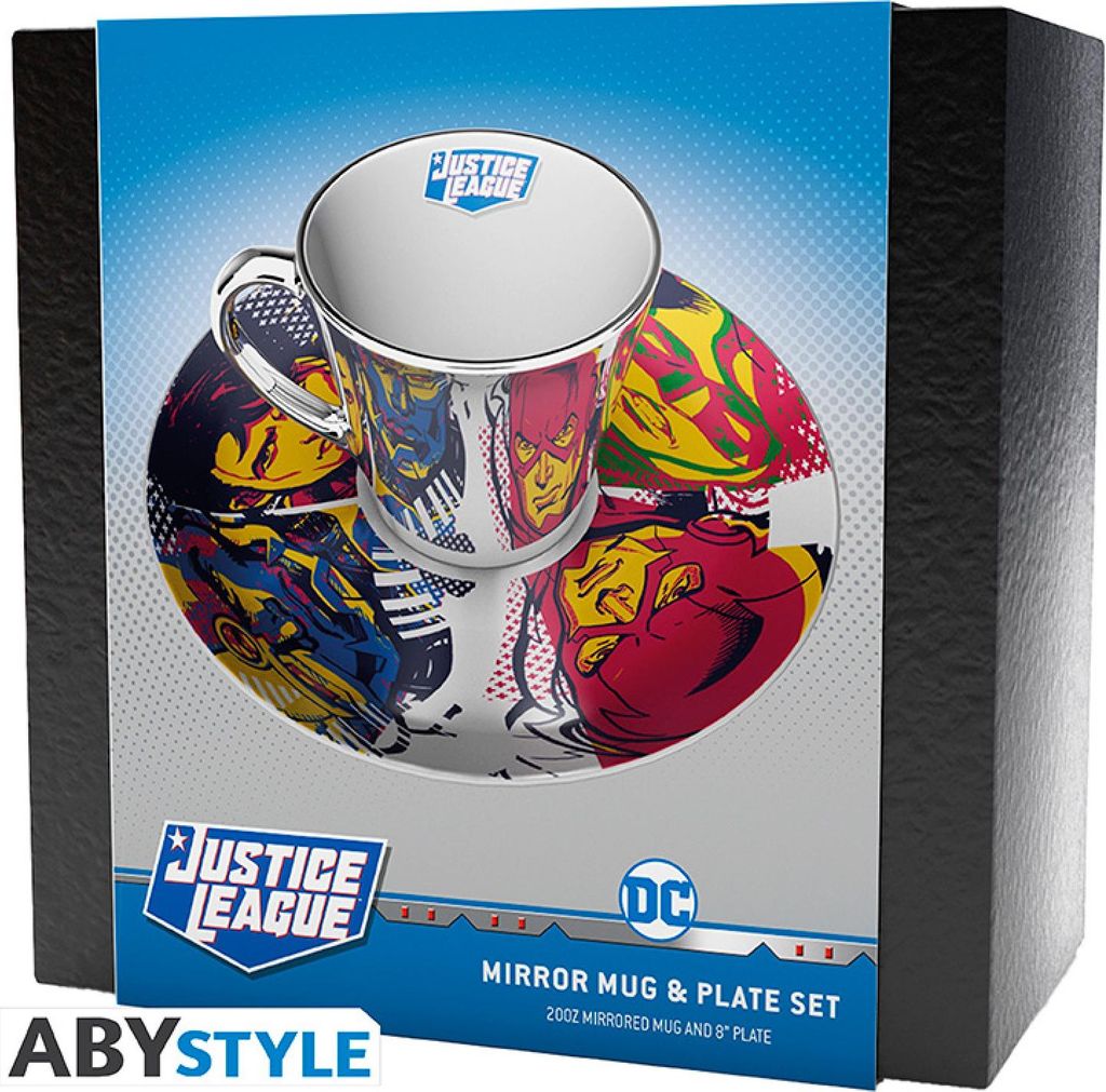 DC COMICS - Mirror Tasse/Becher & plate set - Justice League