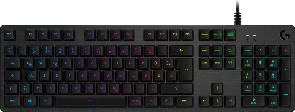 Logitech G G512 Carbon RGB Mechanical Gaming Keyboard Tastatur USB QWERTZ Deutsch Karbon