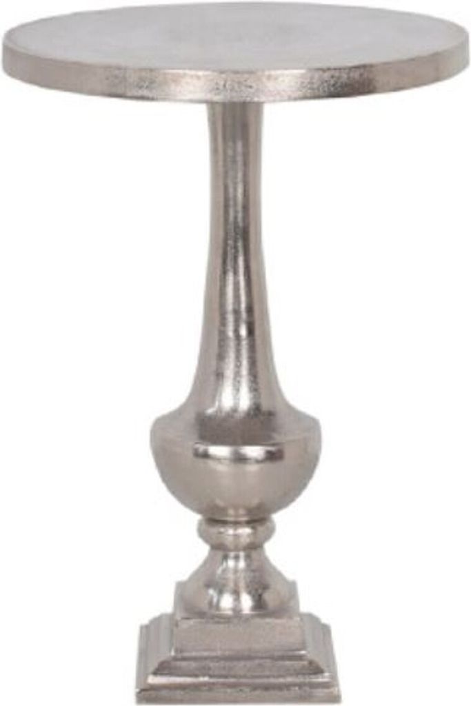 Casa Padrino Barockstil Beistelltisch Silber Ø 39 x H. 55 cm - Runder Aluminium Tisch
