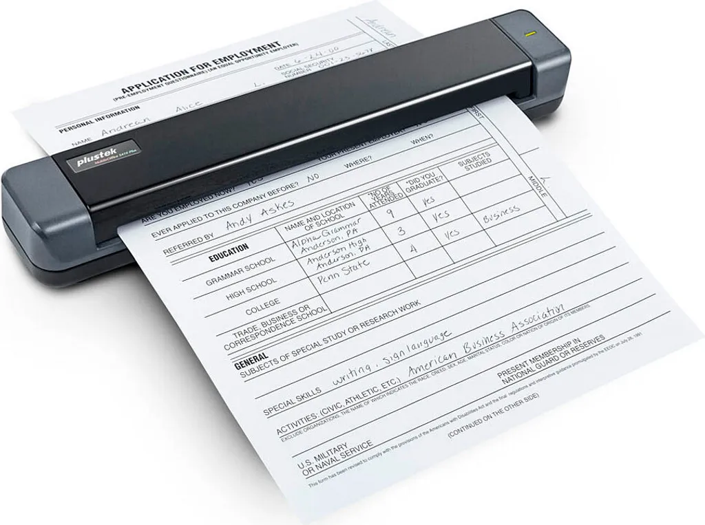 Scanner Nomade Plustek S410 Plus Idéal pour Télétravail et Voyages