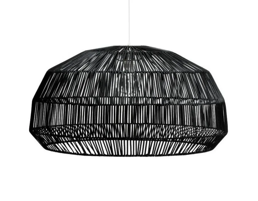 Lampe à suspendre en bambou noir fait main Aaron D43xH25cm Fine Asianliving