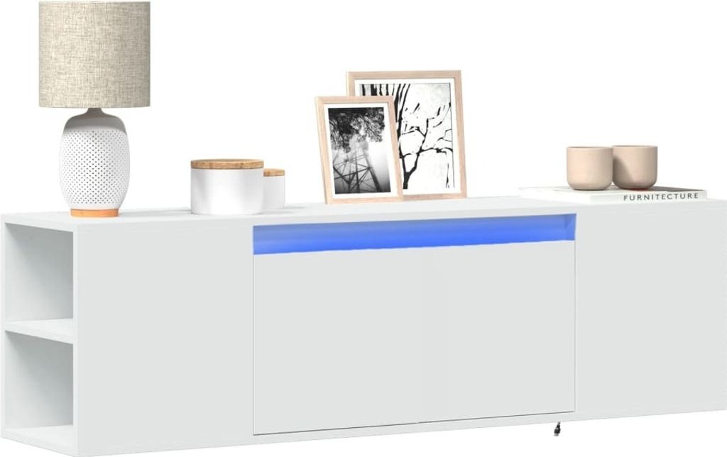 Maison Exclusive - TV-Wandschrank mit LED-Beleuchtung Weiß 135x31x39,5 cm